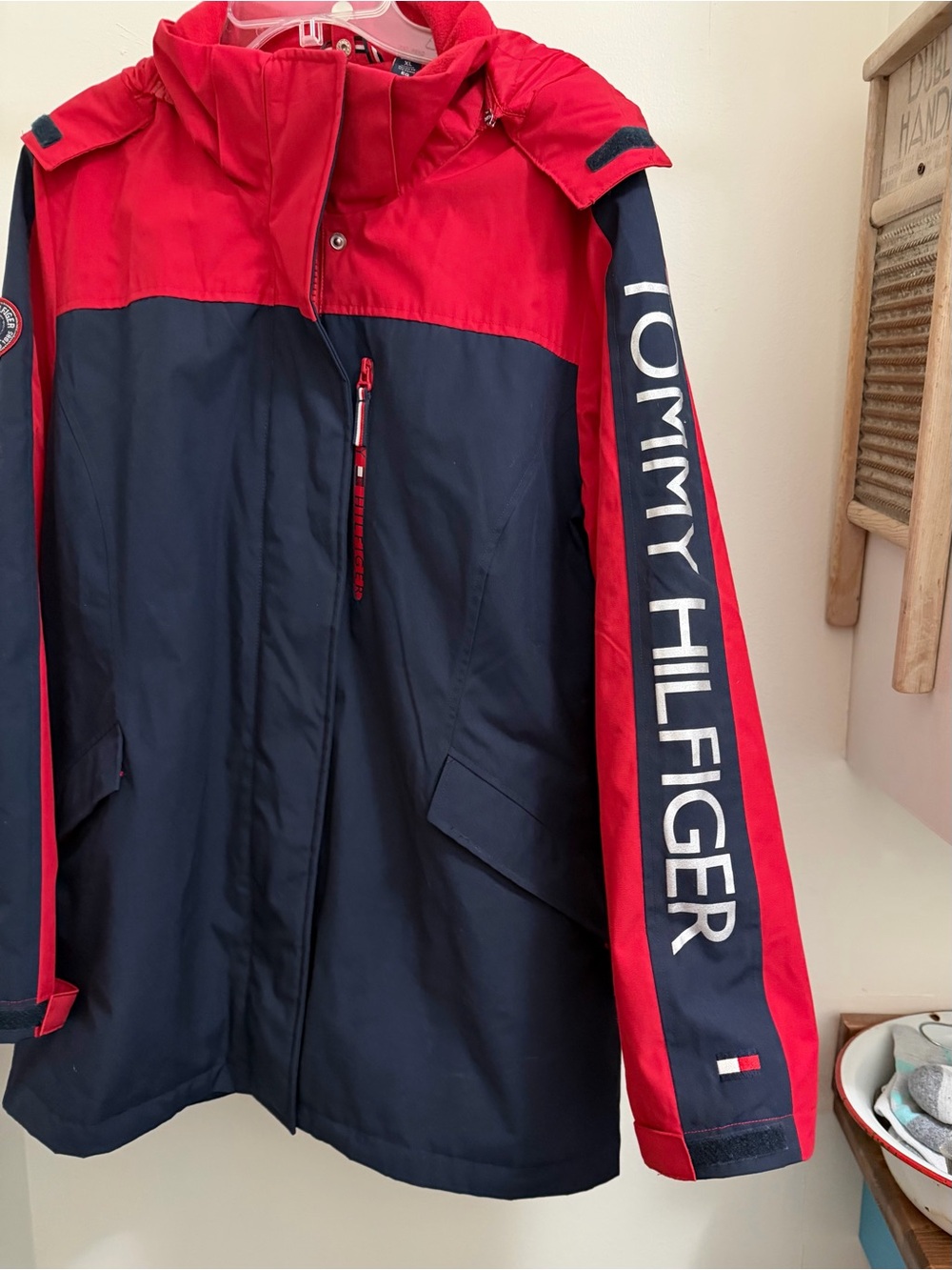 Tommy Hilfiger Red & Navy Ski Hooded Jacket